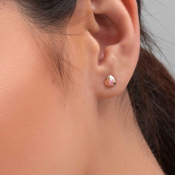 Arete Corazón Mini Circonia ROSA - Image 2